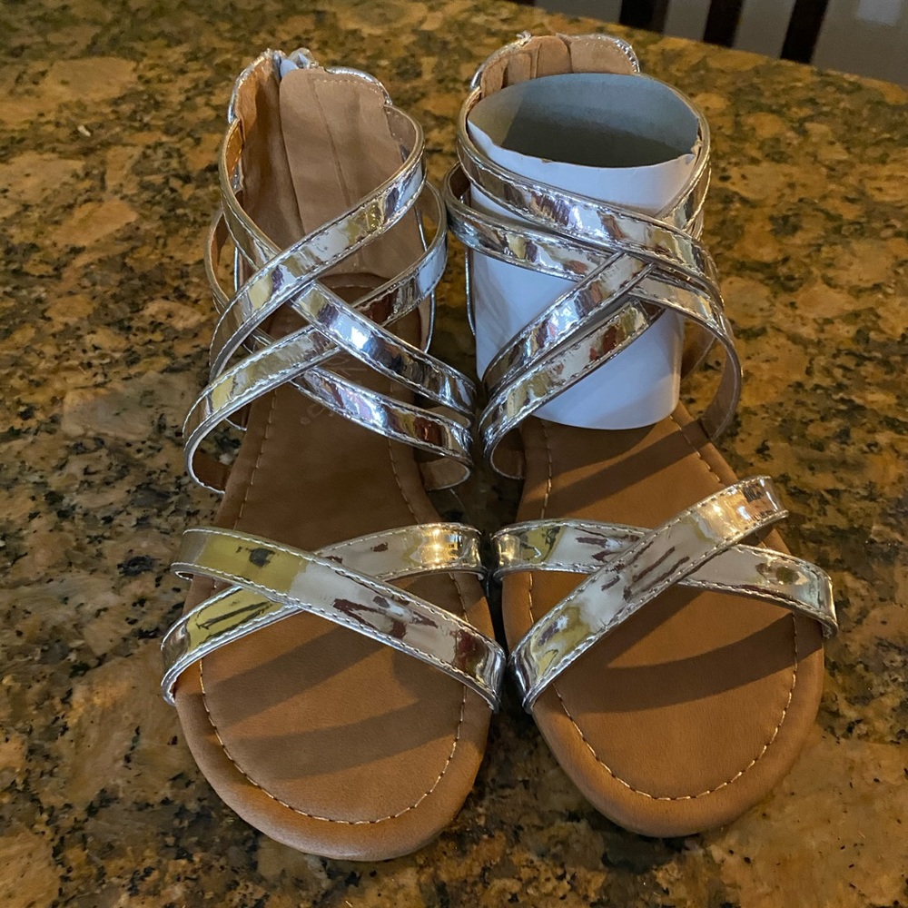 Silver girls sandals
